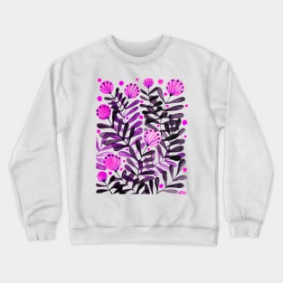 Flowers and foliage - purple and pink Crewneck Sweatshirt